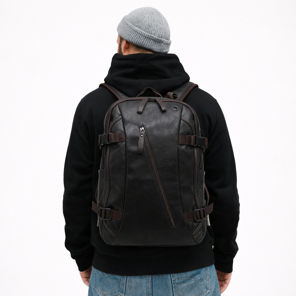 Sac à dos vintage en cuir pour homme