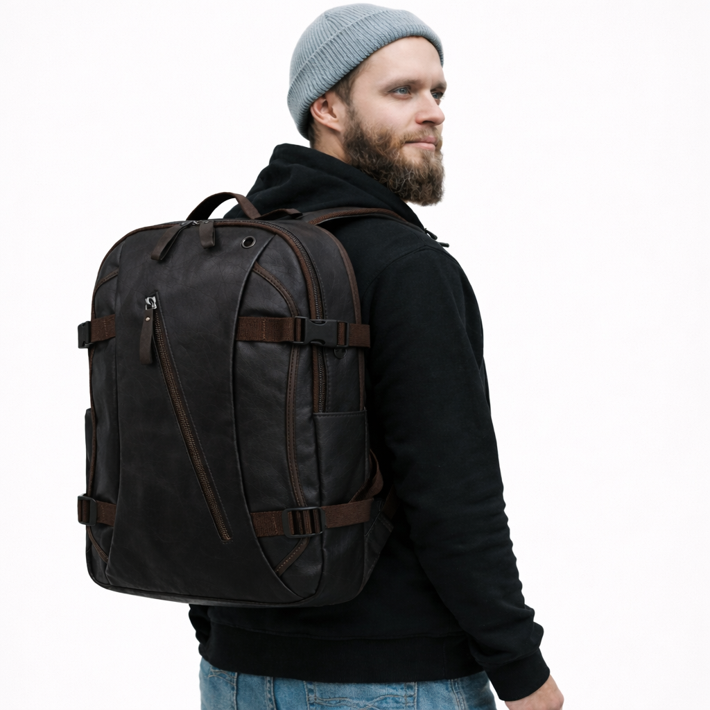 Sac à dos vintage en cuir pour homme