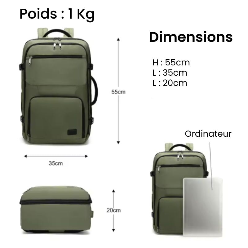 Sac à dos de voyage multi-compartiments