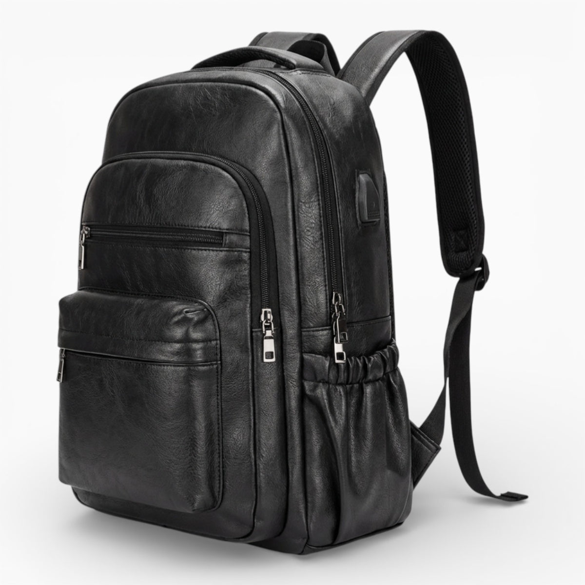 Sac à dos en cuir avec port USB