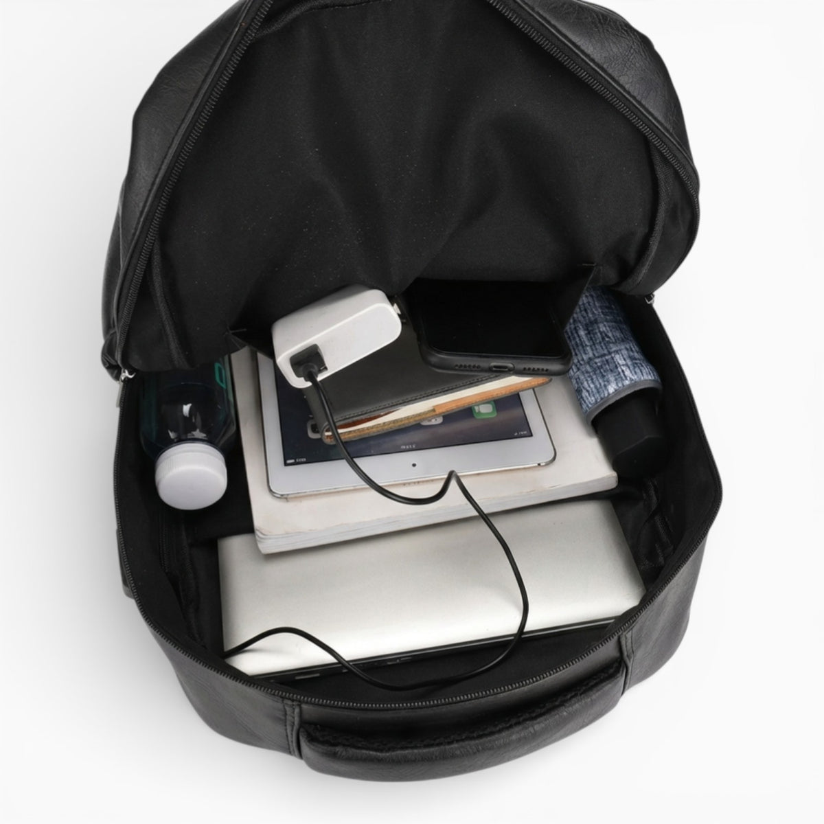 Sac à dos en cuir avec port USB