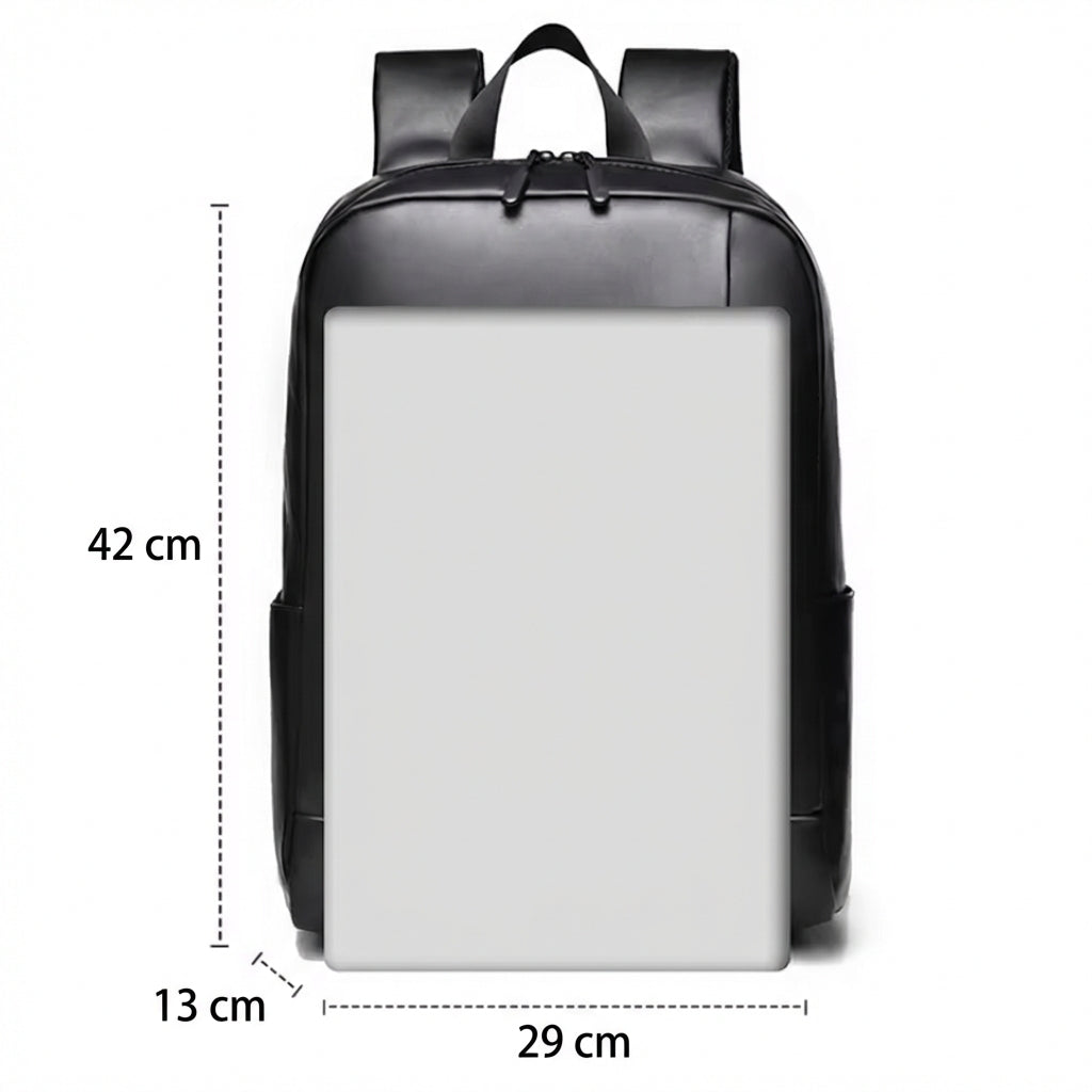 Sac à dos noir en cuir pour homme