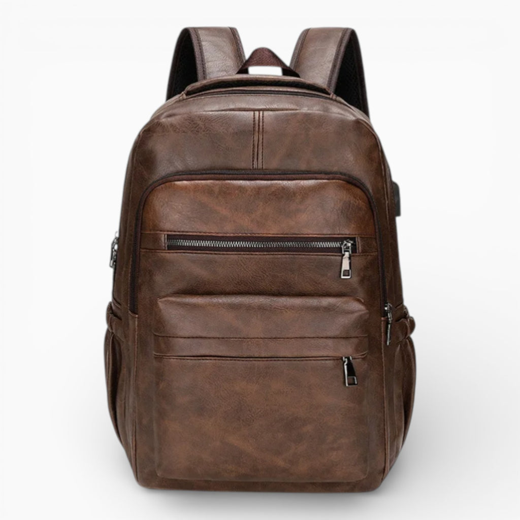 Sac à dos en cuir avec port USB