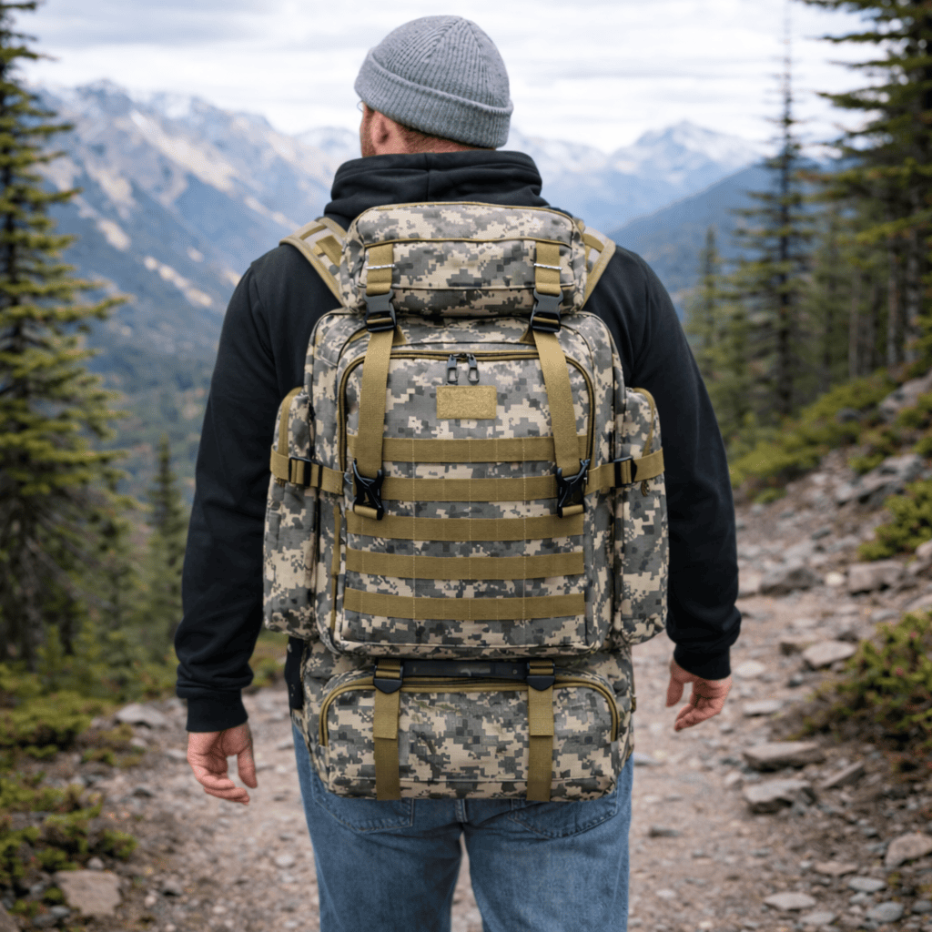 Maison Sac à Dos Grand Sac à Dos militaire imperméable 65 L