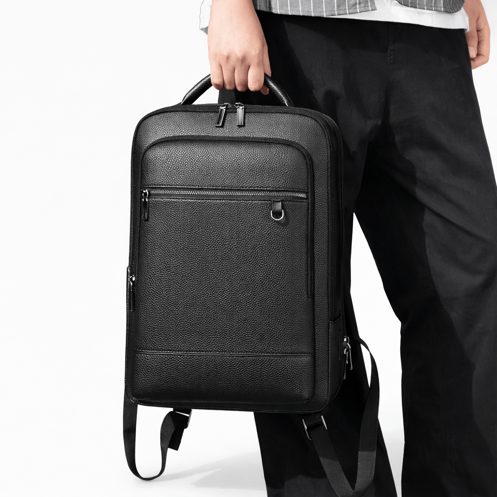 Maison Sac à Dos Noir Sac à Dos ordinateur en cuir