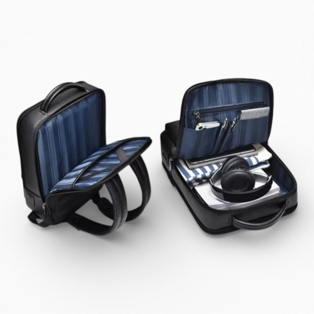 Maison Sac à Dos Noir Sac à Dos ordinateur en cuir