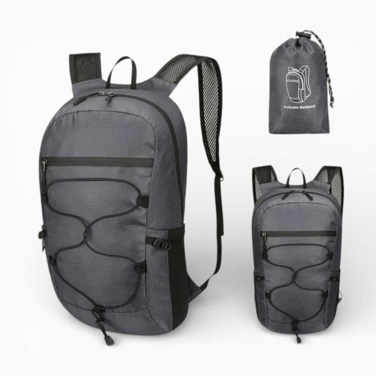 Maison Sac à Dos Gris Sac à Dos randonnée pliable format léger et compact