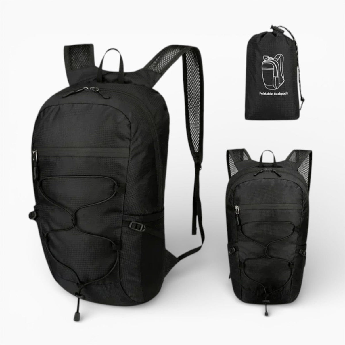 Maison Sac à Dos Noir Sac à Dos randonnée pliable format léger et compact